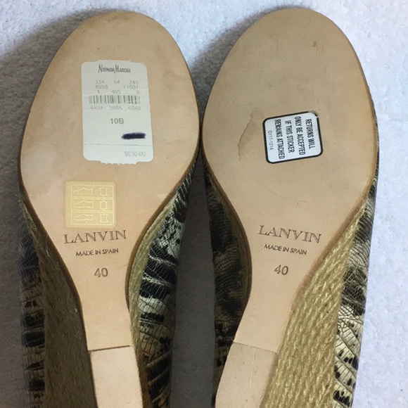 Lanvin Leather Espadrille Wedges in Snakeskin Print (40 / US 10) - Picture 7 of 8